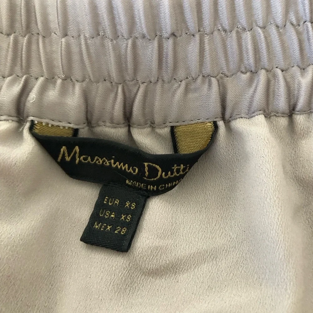 Massimo Dutti Skirt Asymmetrical Long Pleated Midi Gray Size XS - Picture 4 of 9
